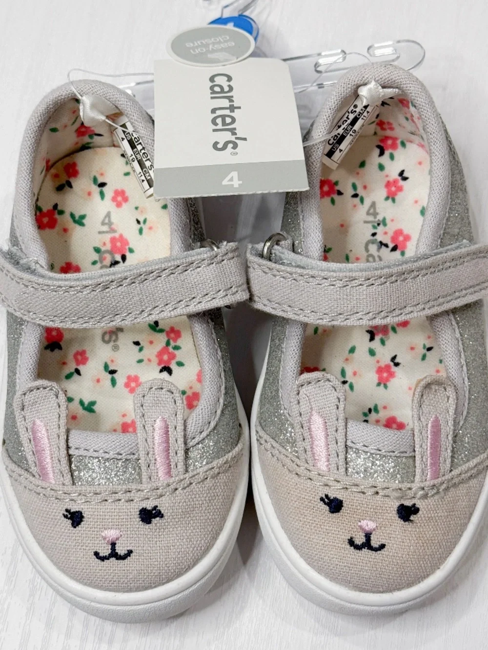 Carters bunny shoes. Size 4. NWT